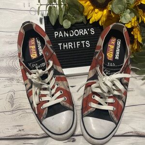 Converse Chuck Taylor Sex Pistols Red White Blue Sneakers Mens10 Wms12 Preowned